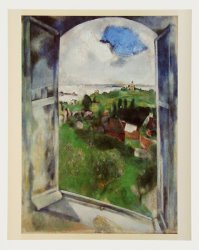 Marc Chagall Window with View on The Island Brehat C 1924