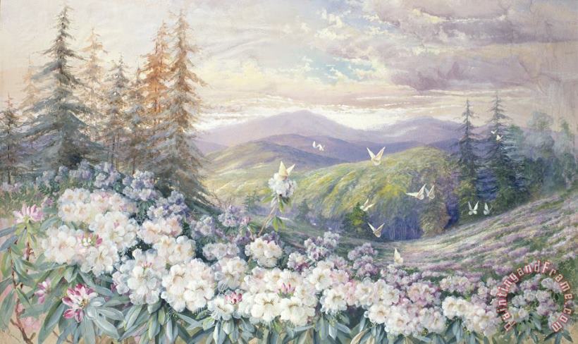 Spring Landscape painting - Marian Ellis Rowan Spring Landscape Art Print