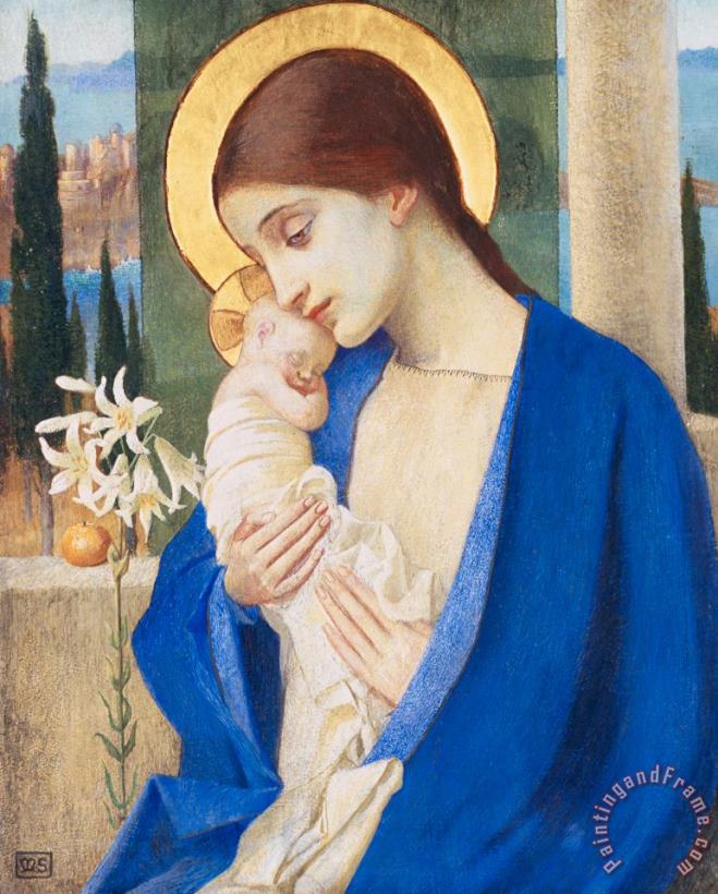 Madonna and Child painting - Marianne Stokes Madonna and Child Art Print