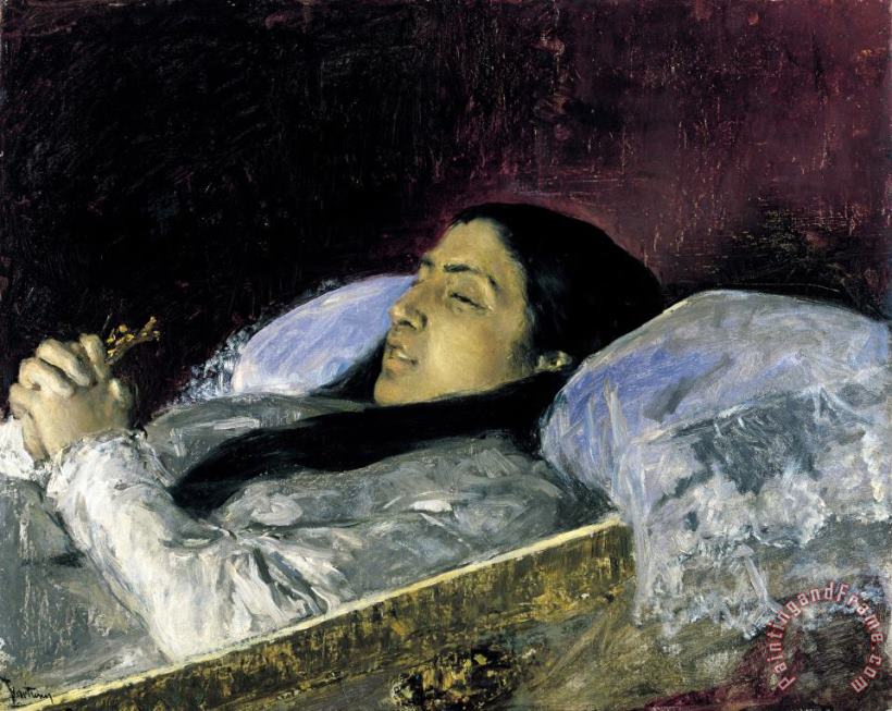 Miss Del Castillo on Her Deathbed painting - Mariano Jose Maria Bernardo Fortuny Y Carbo Miss Del Castillo on Her Deathbed Art Print