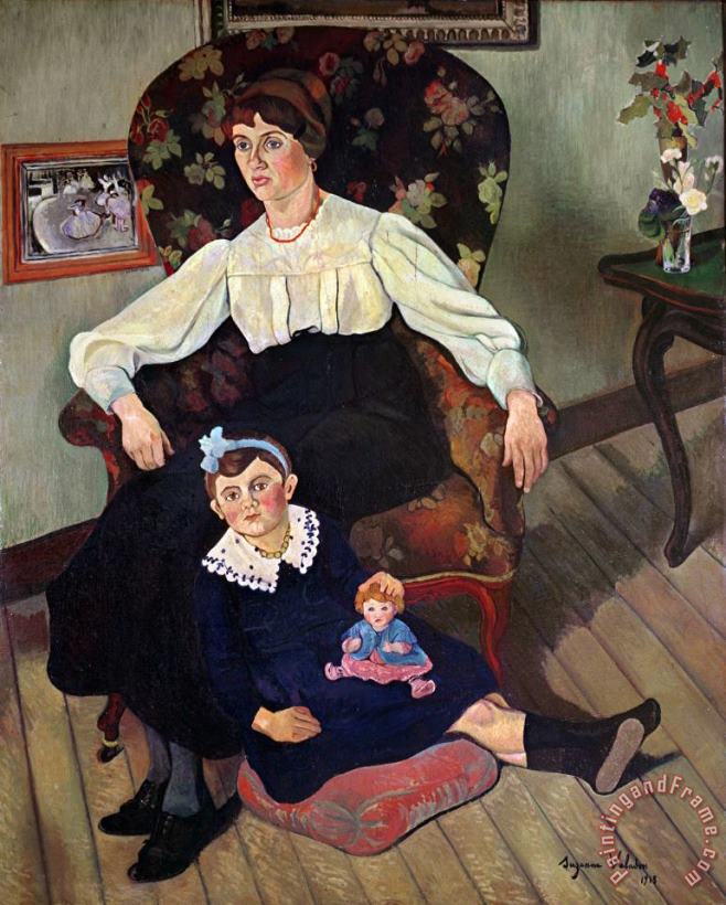 Marie Clementine Valadon Portrait of Marie Coca and her Daughter Art Painting
