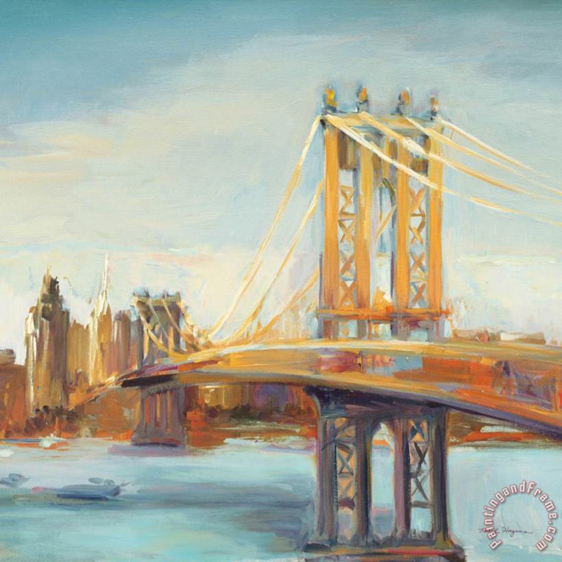 Sunny Manhattan Bridge painting - Marilyn Hageman Sunny Manhattan Bridge Art Print