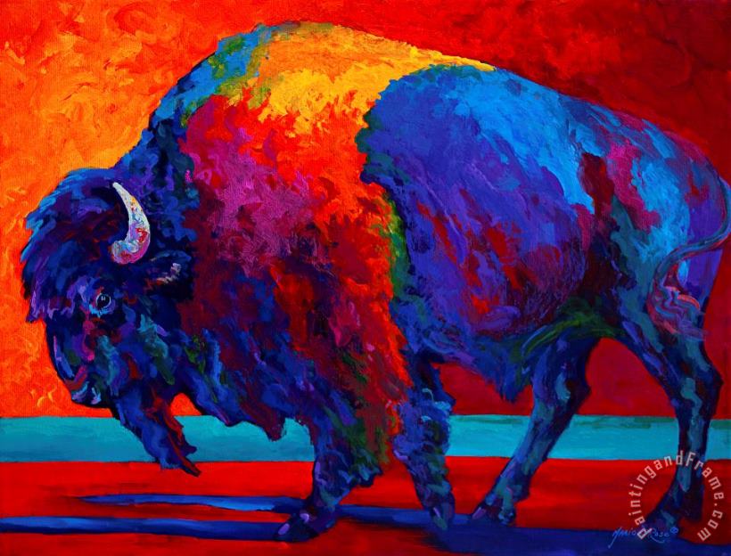 Marion Rose Abstract Bison Art Print