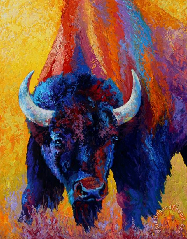 Marion Rose Back Off - Bison Art Painting