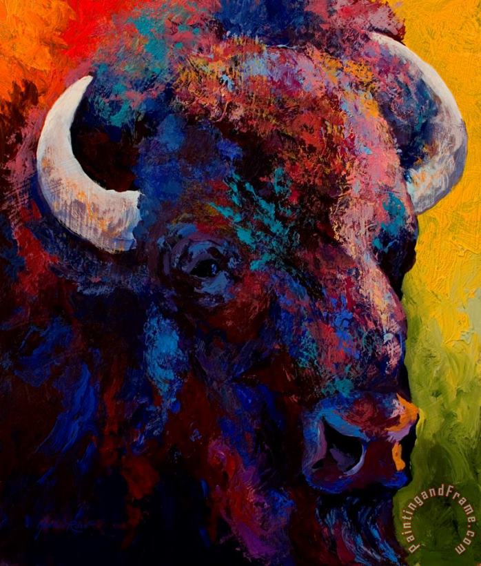Marion Rose Bison Head Study Art Painting