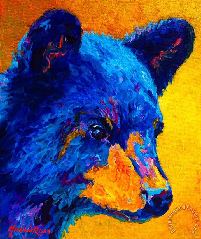 Black Bear Cub 2 painting - Marion Rose Black Bear Cub 2 Art Print