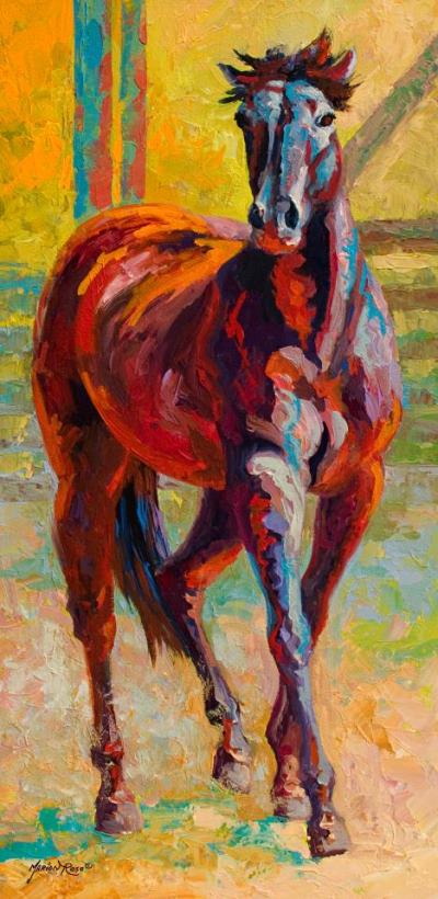 Corral Boss - Mustang painting - Marion Rose Corral Boss - Mustang Art Print