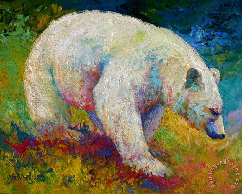 Marion Rose Creamy Vanilla - Kermode Spirit Bear Of BC Art Painting
