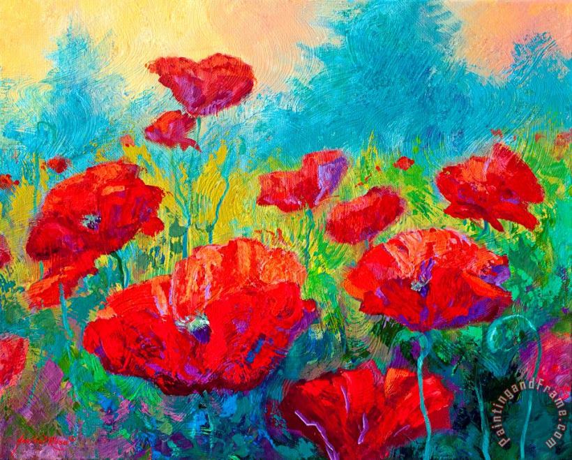 Field Of Red Poppies painting - Marion Rose Field Of Red Poppies Art Print