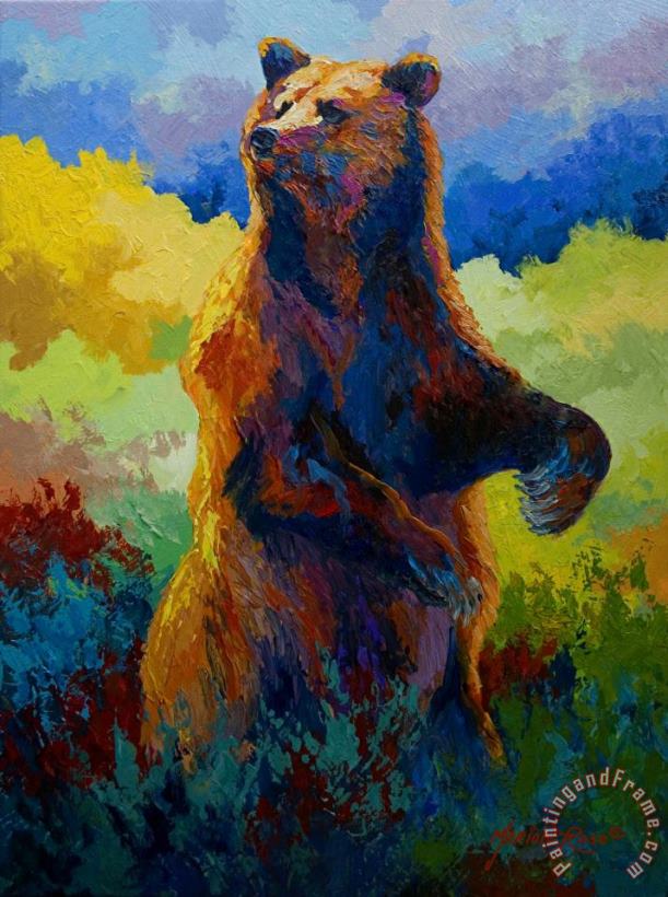 I Spy - Grizzly Bear painting - Marion Rose I Spy - Grizzly Bear Art Print