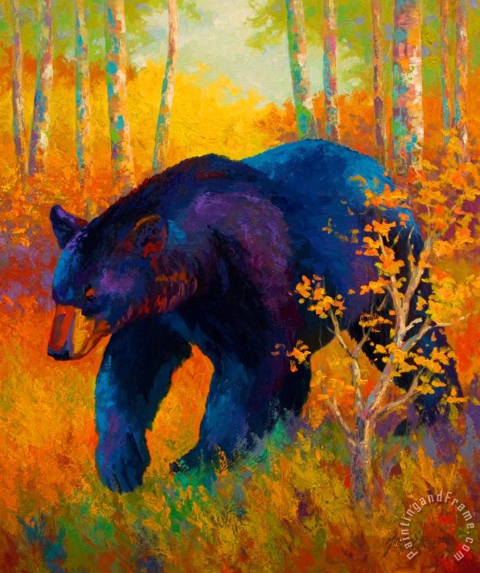In To Spring - Black Bear painting - Marion Rose In To Spring - Black Bear Art Print
