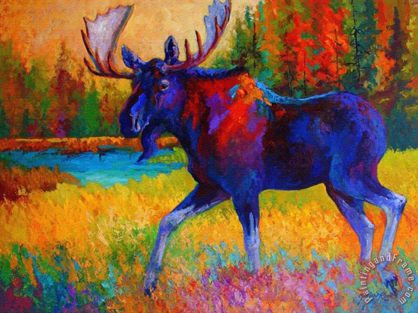 Majestic Monarch - Moose painting - Marion Rose Majestic Monarch - Moose Art Print