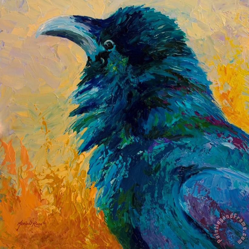 Raven Study painting - Marion Rose Raven Study Art Print