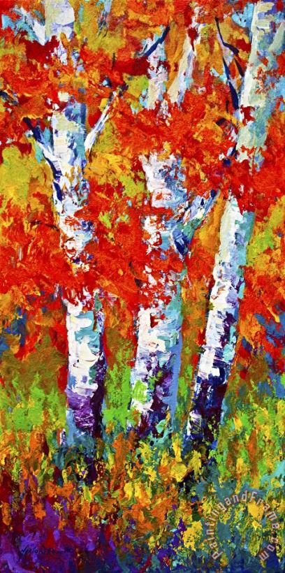 Red Autumn painting - Marion Rose Red Autumn Art Print