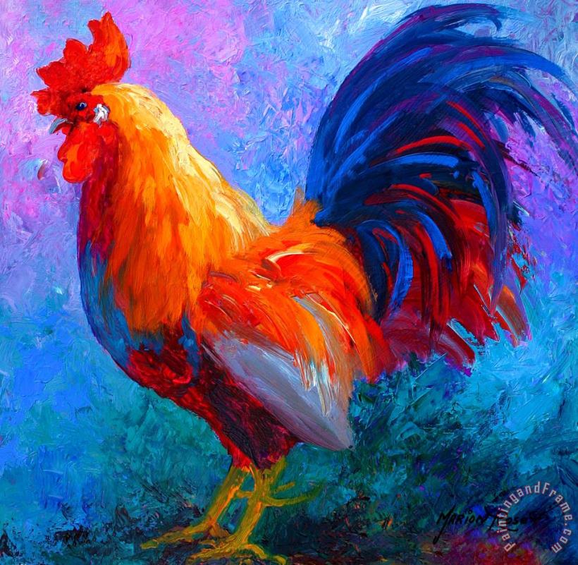 Marion Rose Rooster Bob Art Painting
