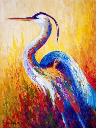 Marion Rose - Steady Gaze - Great Blue Heron painting