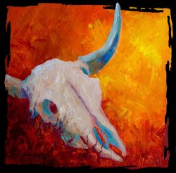 Marion Rose Texas Longhorn Skull