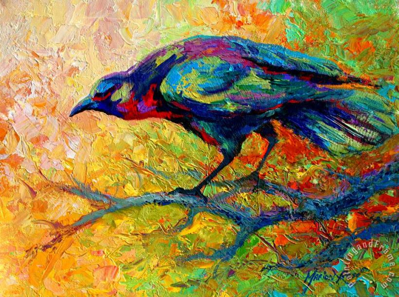 Marion Rose Tree Talk - Crow Art Painting