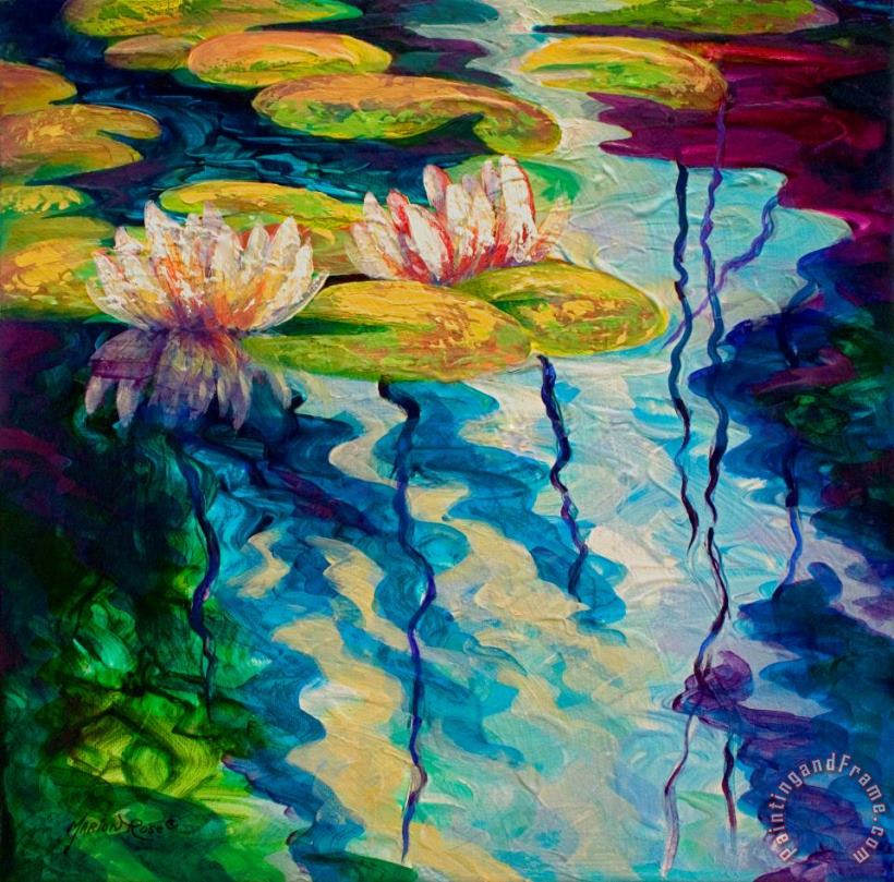 Water Lilies I painting - Marion Rose Water Lilies I Art Print