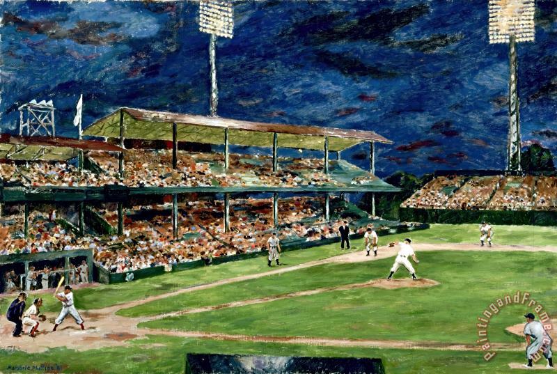 Marjorie Phillips Night Baseball Art Print