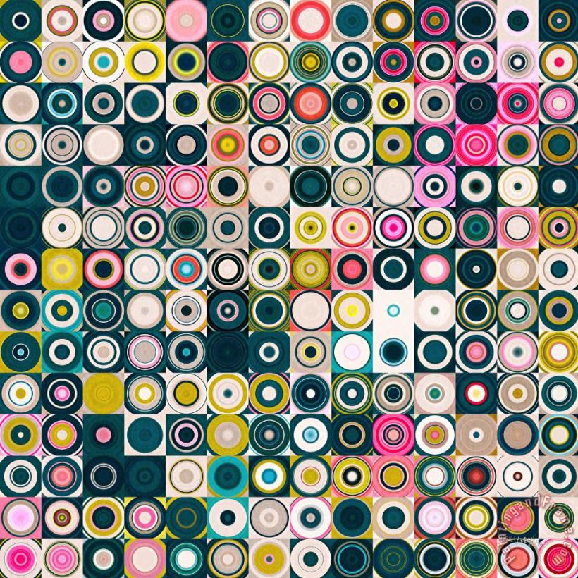 Circles And Squares 25. Modern Abstract Fine Art painting - Mark Lawrence Circles And Squares 25. Modern Abstract Fine Art Art Print