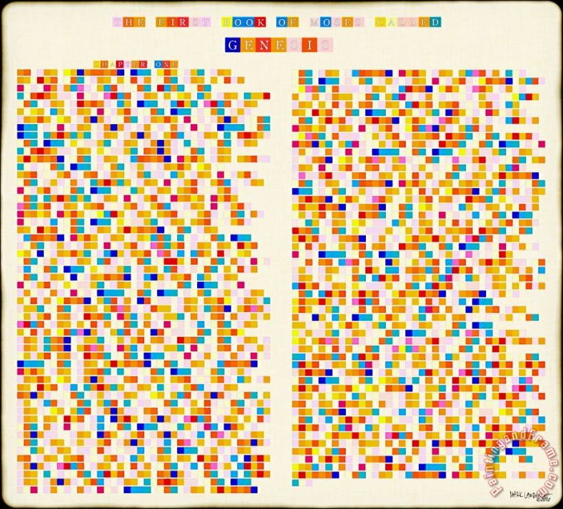 Color Alphabet Mosaic- Genesis Chapter One painting - Mark Lawrence Color Alphabet Mosaic- Genesis Chapter One Art Print