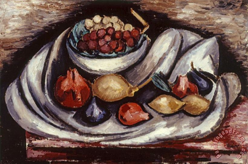 Marsden Hartley Still Life with Compote And Fruit Art Painting