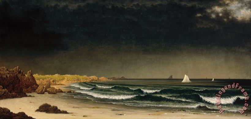Martin Johnson Heade Approaching Storm Beach Near Newport Art Painting
