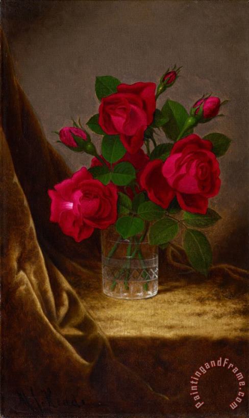 Martin Johnson Heade Jacqueminot Roses Art Print