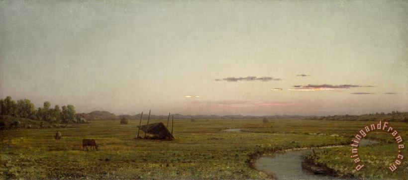 Martin Johnson Heade Winding River, Sunset, C. 1863 Art Painting