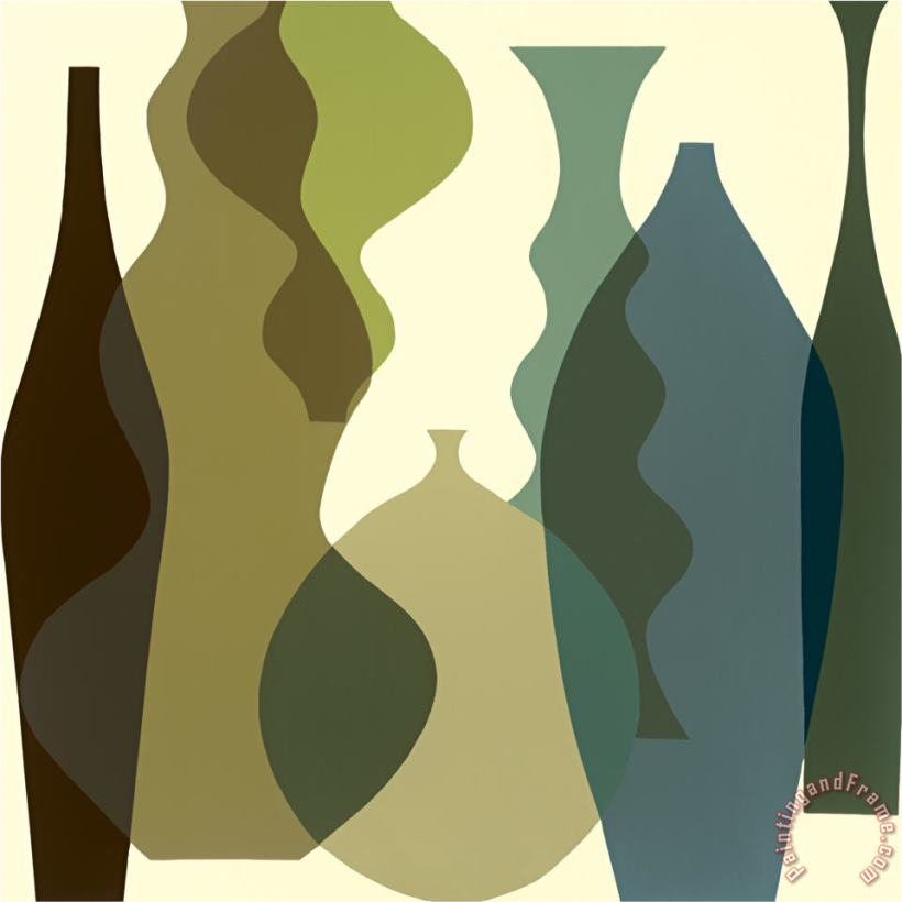 Floating Vases III painting - Mary Calkins Floating Vases III Art Print