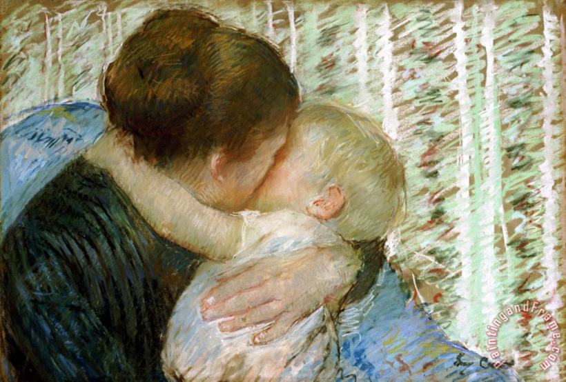 Mary Cassatt A Goodnight Hug Art Print