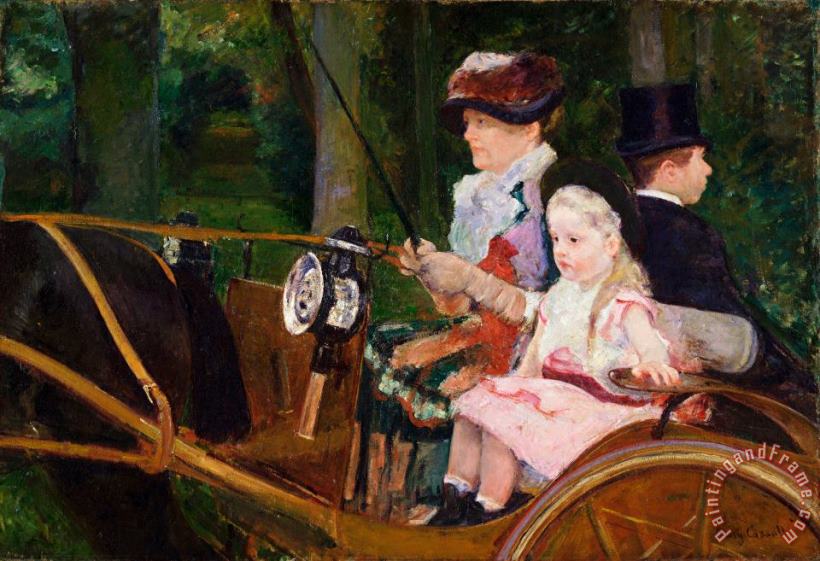 Mary Cassatt A Woman And a Girl Driving Art Print