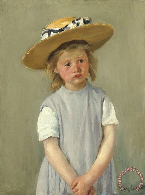 Mary Cassatt Child in a Straw Hat Art Painting