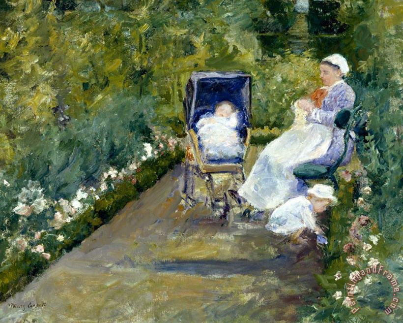 Mary Cassatt Children in a Garden (the Nurse) Art Painting