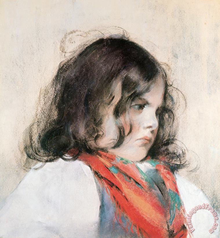 Mary Cassatt Head of a Child (pastel on Paper) Art Print