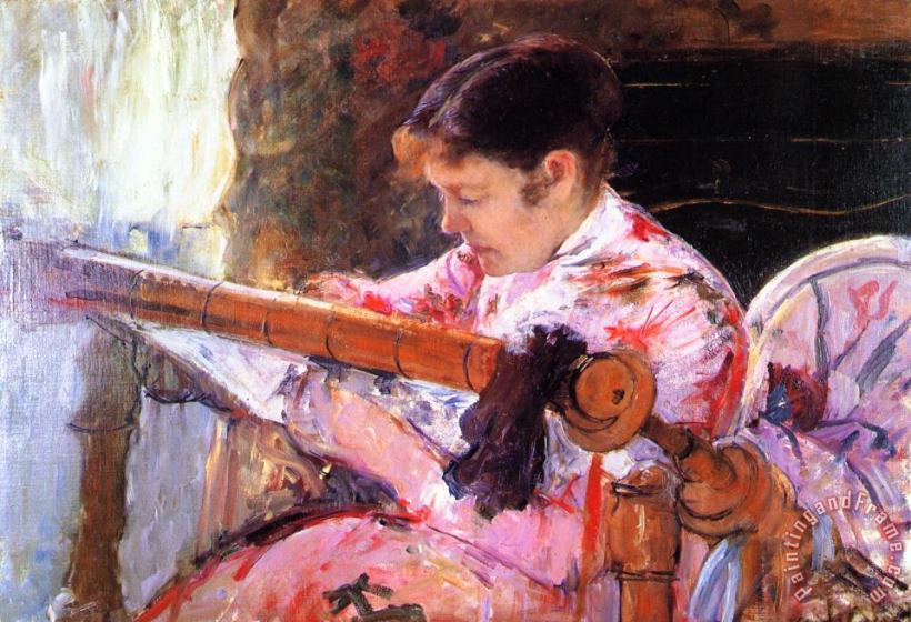 Lydia at The Tapestry Loom painting - Mary Cassatt Lydia at The Tapestry Loom Art Print