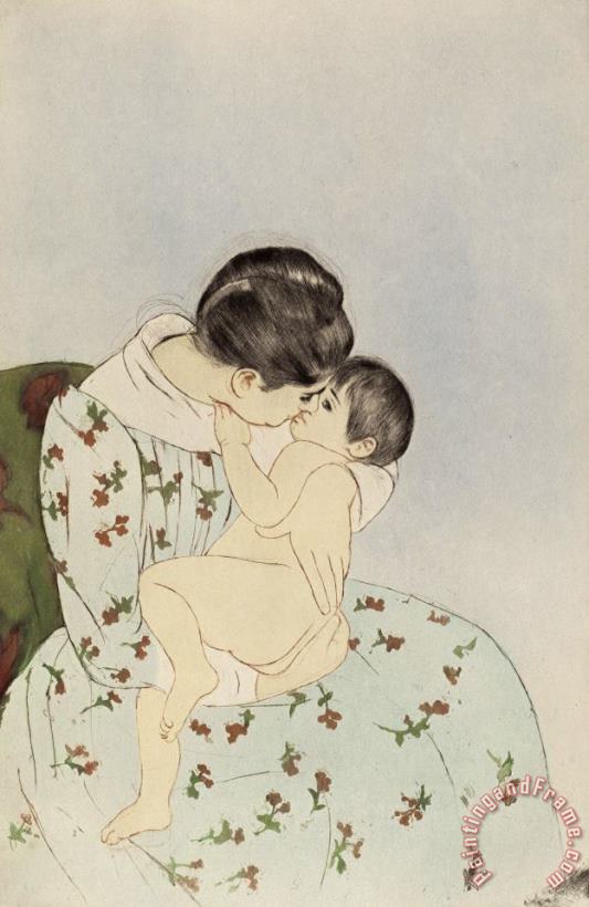 Mother's Kiss painting - Mary Cassatt Mother's Kiss Art Print