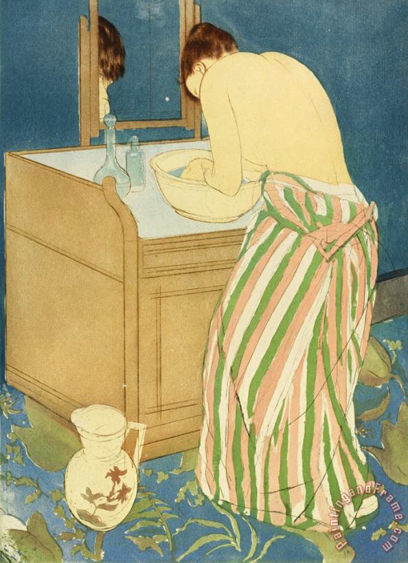 Cassatt Woman Bathing painting - Woman Bathing print for sale