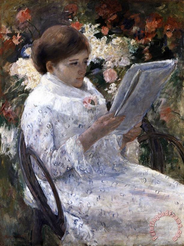 Woman Reading in a Garden painting - Mary Cassatt Woman Reading in a Garden Art Print