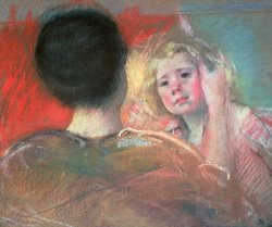 Mary Stevenson Cassatt Mother combing Sara's hair