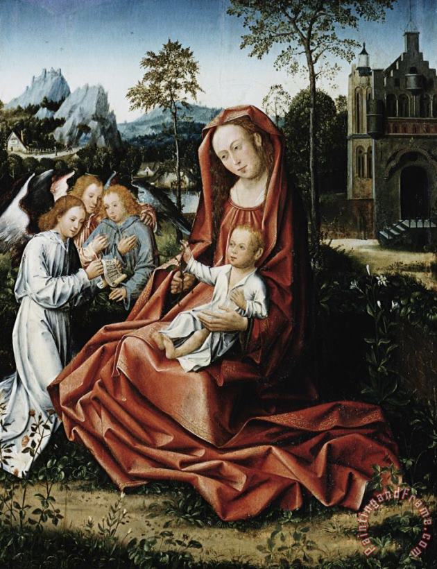 Master of Frankfurt Madonna And Child with Angels Art Print