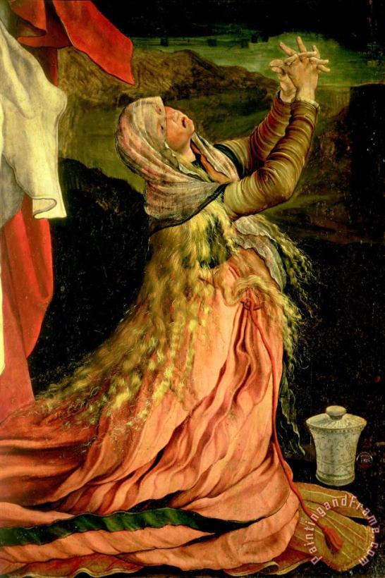 Mary Magdalene, Detail From The Crucifixion From The Isenheim Altarpiece painting - Matthias Grunewald Mary Magdalene, Detail From The Crucifixion From The Isenheim Altarpiece Art Print