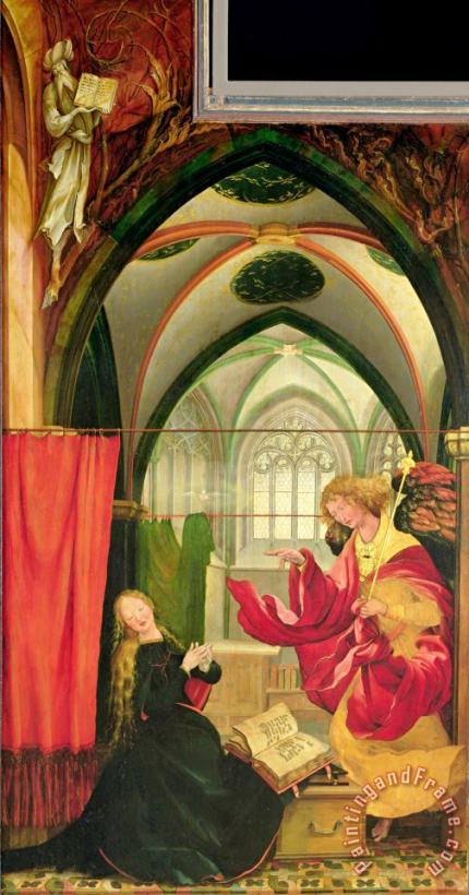 Matthias Grunewald The Annunciation From The Isenheim Altarpiece, Left Hand Wing Art Painting
