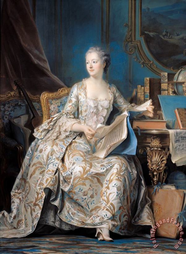 Jeanne Poisson (1721 64) The Marquise De Pompadour painting - Maurice-Quentin de La Tour Jeanne Poisson (1721 64) The Marquise De Pompadour Art Print