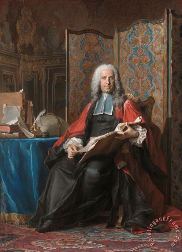Portrait of Gabriel Bernard De Rieux painting - Maurice-quentin De La Tour Portrait of Gabriel Bernard De Rieux Art Print