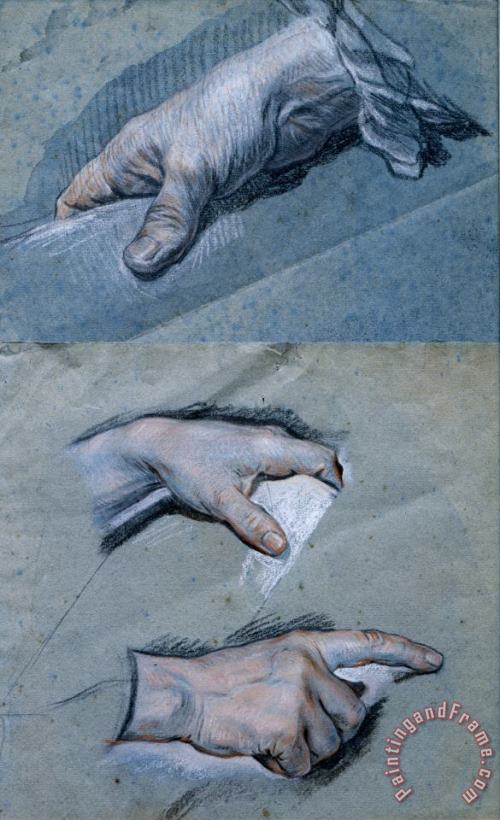 Study of The Hands of a Man painting - Maurice-Quentin de La Tour Study of The Hands of a Man Art Print