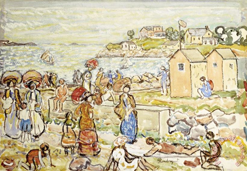 Maurice Brazil Prendergast Bathers And Strollers at Marblehead Art Painting