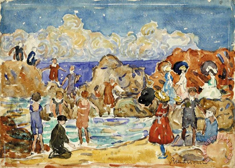 Bathers, St. Malo painting - Maurice Brazil Prendergast Bathers, St. Malo Art Print