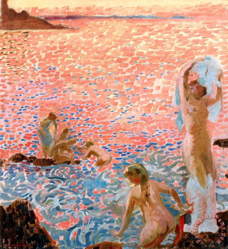 Baigneuses Au Crepuscule painting - Maurice Denis Baigneuses Au Crepuscule Art Print